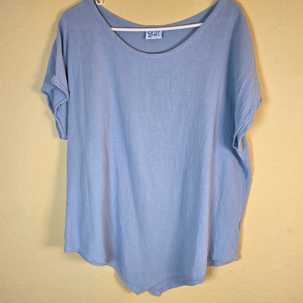 Oh‎ My Gauze! Women Blue cottage core minimalist Gauzey coastel Sharkbite